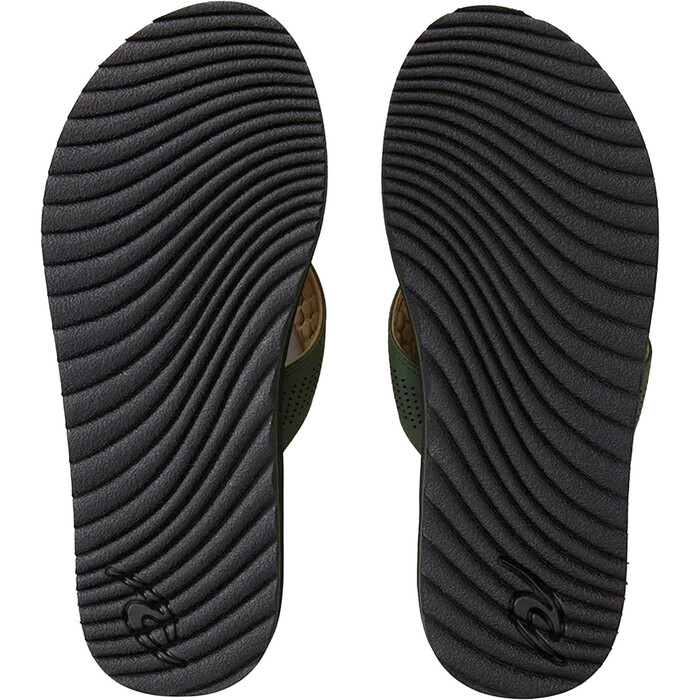 2024 Rip Curl Mens Chiba Open Toe Flip Flops TCTG47 - Forest Green